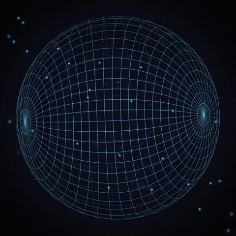 Abstract Wireframe Globe Grid Network Sphere Digital Technology Background Stock Footage 346283977