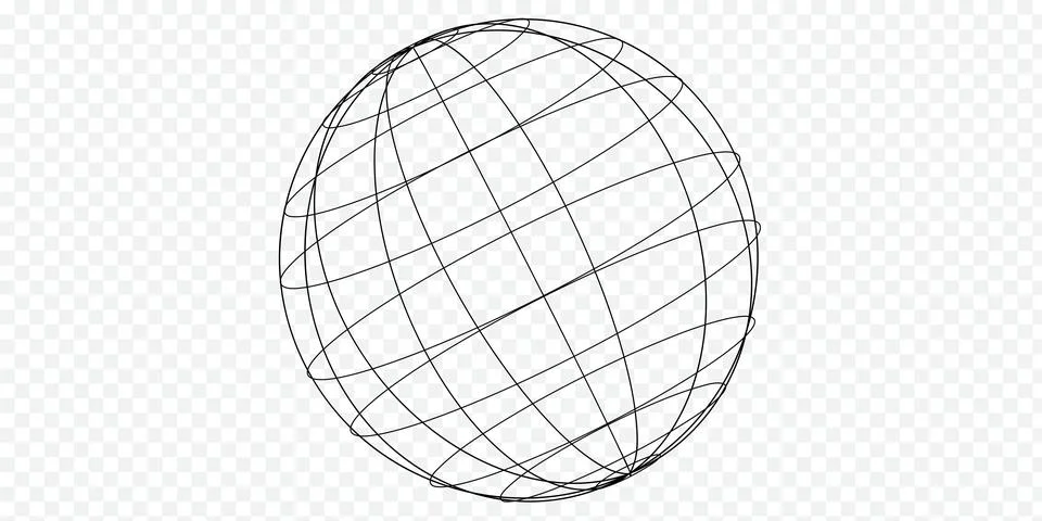 Abstract wireframe globe icon. Digital sphere grid isolated on. Stock Illustration