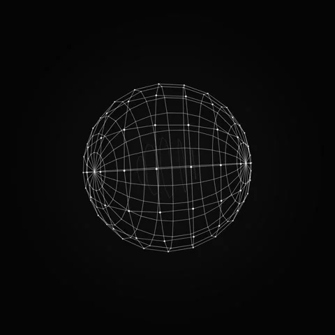 Abstract Wireframe Globe Network Grid on Black Background - Futuristic Tech.. Stock Footage 346282389