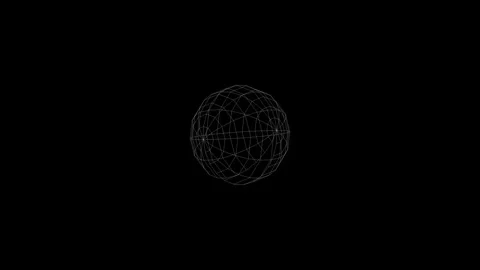 Abstract wireframe globe rotating slowly on black background, futuristic di.. Stock-Footage 341770751