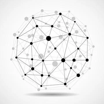Abstract wireframe globe sphere, network connections. Vector Stock Illustration