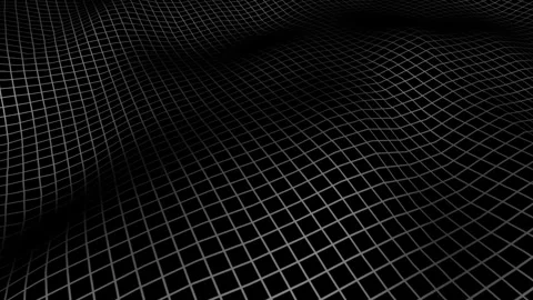 Abstract Wireframe Grid Wave Animation on Dark Futuristic Background Stock Footage 331188566