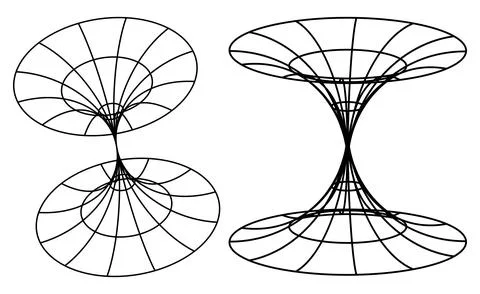 Abstract Wireframe Hourglass Shape Math Geometry Art 库存插图