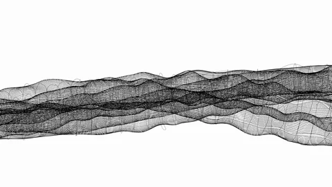 Abstract wireframe. Lines looped in a wave pattern. Can be used as matte mask. Stock Footage 91143560