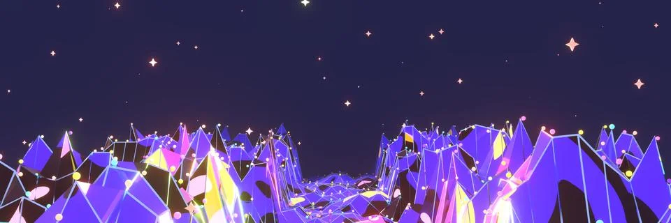 Abstract wireframe mountains Stock Illustration