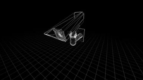 Abstract Wireframe Structure in Dark Space with Geometric Patterns and Grids Stockillustratie