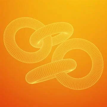 Abstract wireframe torus donuts. Vector technology background. イラスト素材
