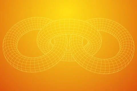 Abstract wireframe torus donuts. Vector technology background. Illustrazione stock