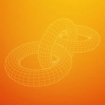 Abstract wireframe torus donuts. Vector technology background. Stock Illustration