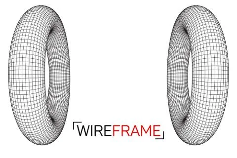 Abstract wireframe torus Stock Illustration