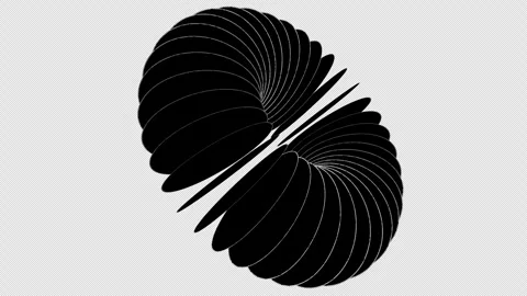 Abstract Wireframe Torus Rotating on Transparent Background, Geometric Loop Video stock 328509784