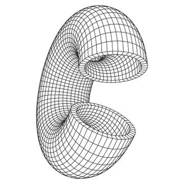 Abstract wireframe torus slice donut. Stock Illustration