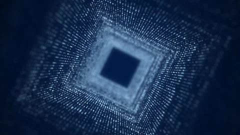 Abstract wireframe tunnel. Blue wormhole. 3D portal grid. Stock Footage 166169718
