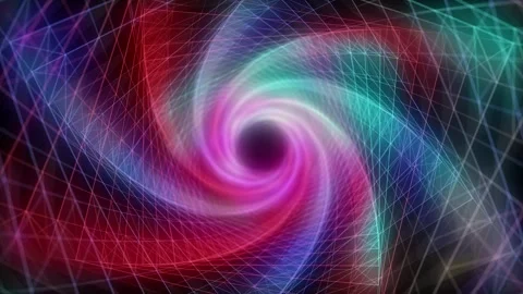 Abstract wireframe tunnel. Colors wormhole. 3D portal grid. Futuristic fantasy. Stock Footage 306536656