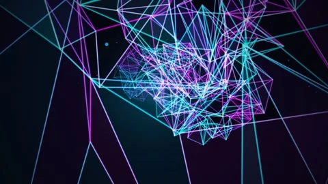 Abstract Wireframe Tunnel Emerging Animation Seamless Loop 库存影片 331816803