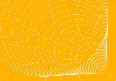 Abstract wireframe tunnel geometric perspective linear vector background yellow Stock Illustration