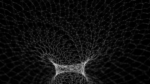 Abstract wireframe tunnel. Light science wormhole. 3D portal grid. Stock Footage 306534260