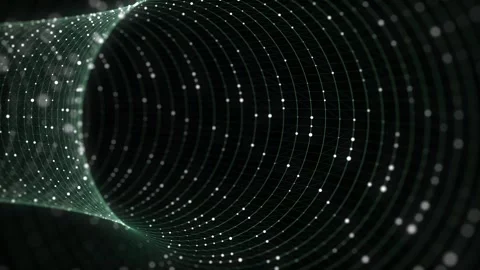 Abstract wireframe tunnel. Light science wormhole. 3D portal grid. 動画素材 306534489