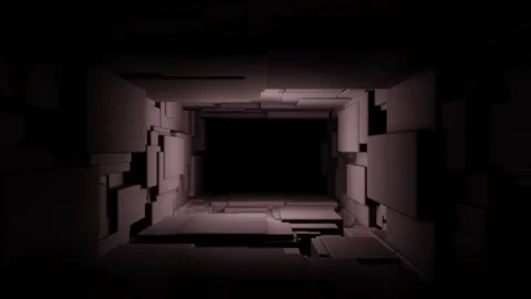 Abstract wireframe tunnel. Red wormhole. 3D portal grid. 動画素材 249451743