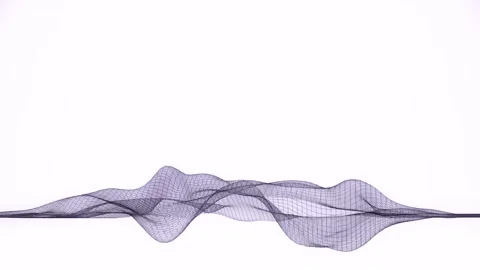 Abstract Wireframe Wave Mesh Animation on White Background Video stock 341897312