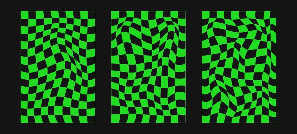 Abstract wireframes, cyberpunk elements and perspective green grids and spher Illustrazione stock