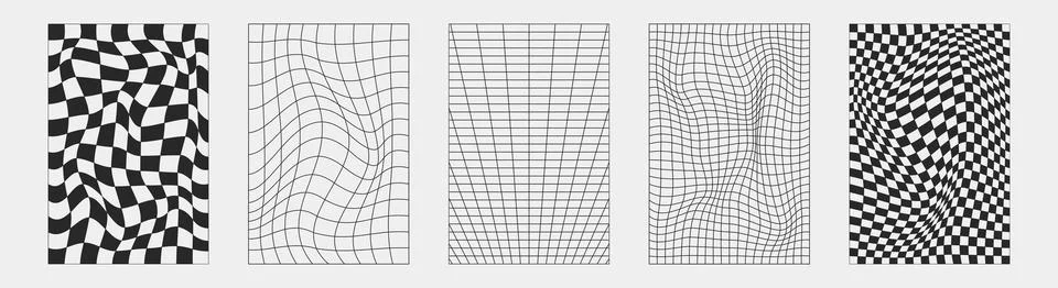Abstract wireframes, cyberpunk elements and perspective black grids and sph.. Stock Illustration