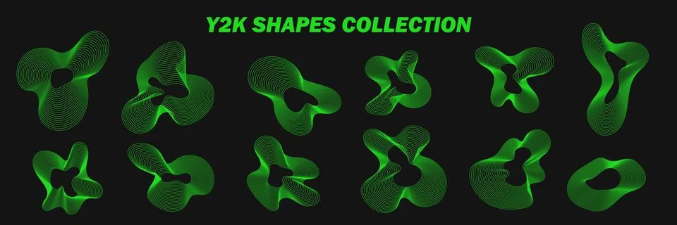 Abstract wireframes, cyberpunk elements and perspective green grids and spher Stock-Illustration