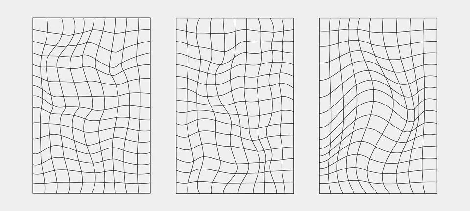Abstract wireframes, cyberpunk elements and perspective black grids and sph.. Illustrazione stock