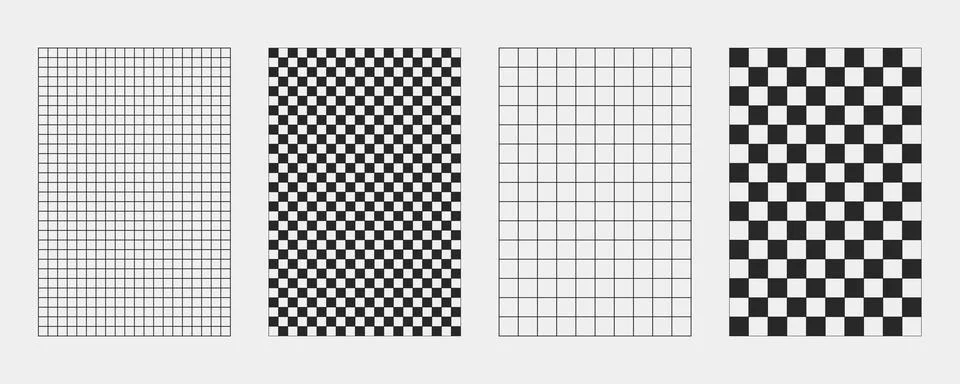 Abstract wireframes, cyberpunk elements and perspective black grids and spher Stock Illustration