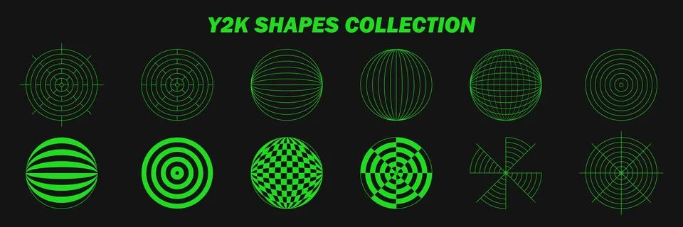 Abstract wireframes, cyberpunk elements and perspective green grids on a sp.. Stock Illustration