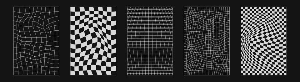 Abstract wireframes, cyberpunk elements and perspective white grids or sphere 스톡 일러스트