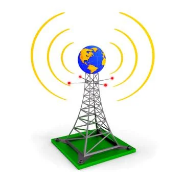 Abstract wireless tower Stock Illustration