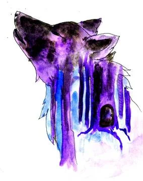 Abstract Wolf Sketch Stock-Illustration