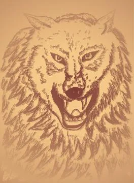 Abstract Wolf Sketch Stock Illustration