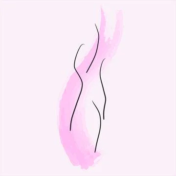Abstract woman or female body contour. Stock Illustration