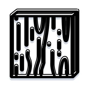 Abstract wood grain texture block black white Illustrazione stock