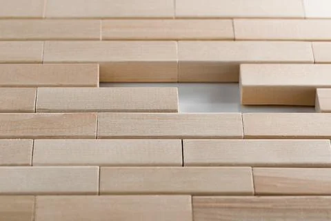 Abstract wooden bricks form a void of the form Z emptiness. Concept of comp.. Stock Photos