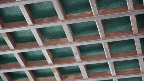 Abstract Wooden Lattice Pattern Over Green Background Stock Footage 267613641