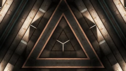 Abstract Wooden Triangular Pattern Stock Footage 266014480