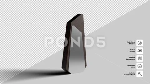 Abstract Wooden Trophy with Silver Plated Interior 3D Render PSD 템플릿