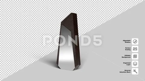 Abstract Wooden Trophy with Silver Plated Interior 3D Render Шаблон PSD