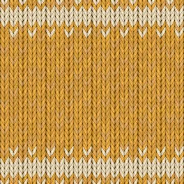 Abstract wool knitted texture mustard color with white stripes seamless patte Illustrazione stock