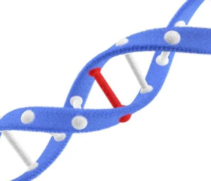 Abstract wool structure of DNA on white isolated background Illustrazione stock