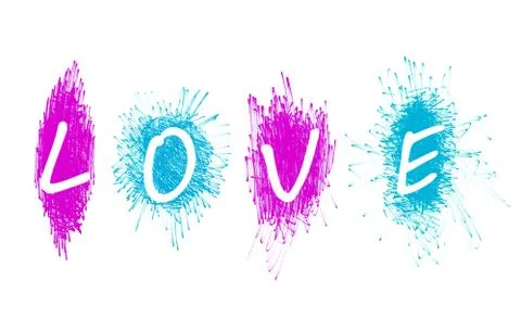 Abstract word "Love" with design elements 스톡 일러스트