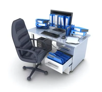 Abstract Workplace (done in 3d) Ilustración de archivo