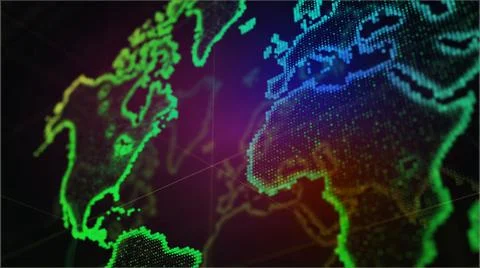 Abstract worl map connection backround. 3d illustration Illustrazione stock