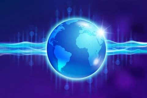 Abstract world of digital communication Illustrazione stock