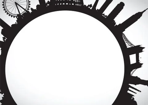 Abstract world landmarks 스톡 일러스트