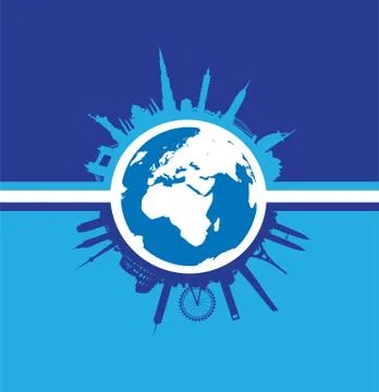 Abstract world landmarks Stock Illustration