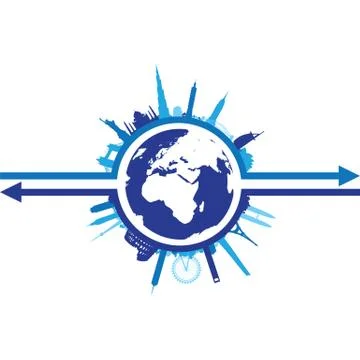 Abstract world landmarks Stock Illustration